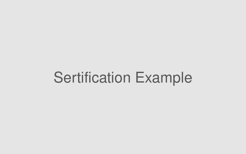 Sertification Example